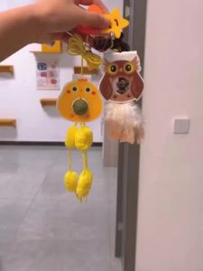 Colorful Interactive Cat Toys Hanging Door Cat Toys Caterpillar Owl&Penguin Toy with Feather & Bell