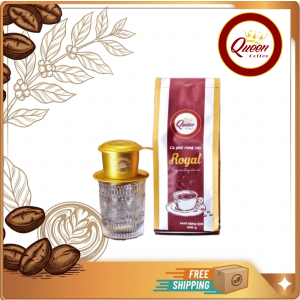 Cà Phê Rang Xay QUEEN COFFEE ROYAL - 500g/ túi từ hạt  Arabica Robusta Culi