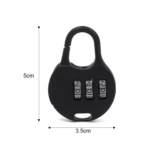 3-Digit Password Combination Lock Mini Mechanical Password Padlock Travel Luggage Backpack Anti-Theft Lock Drawer Security Lock Travel Accessories