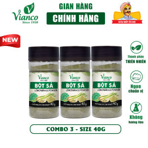 Combo 3 hủ Bột Sả Vianco hủ 40g gia vị tự nhiên nguyên chất 100% không chất bảo quản Gia vị Việt Ấn