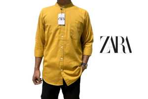 Kemeja ZARA Pria Kerah Shanghai Kemeja Import Kemeja Formal