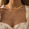 Fashion Gold Necklace 4mm 16/18/20 Inch Blade Necklace Snake Bone Chain Men's Women's Jewelry Gifts Twist Rope Chains Men Women Rose Gold Color Plated Necklace No Fade High Quality Jewelry Gifts SNAKE CHAIN STAINLESS STEEL QUALITY 18K Gold Stainles Steel. 
