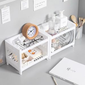 Kệ nhựa dung tích lớn decor đựng trang sức mỹ phẩm văn phòng phẩm phong cách Hàn Quốc