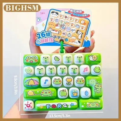 BIGHSM คีย์บอร์ดขนาดเล็กสำหรับเด็กของเล่นคลายเครียดลายการ์ตูนสัตว์น่ารักของเล่นฝึกประสาทสัมผัสสำหรับเด็กกระเป๋าปาร์ตี้