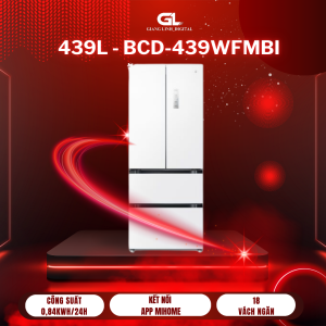 Tủ lạnh 439L kiểu Pháp – Thiết kế âm tường có ngăn đông mềm