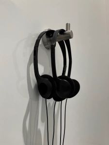 Y2K Spicy Girl Japanese Style silver Wired Headphones Photo Props Decoration Compact Neck Hanging Head-mounted Travel Outfit