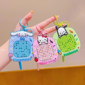 Từ Thép Bóng Graffiti Vẽ Ban Móc Khóa Kuromi Giai Điệu Hoạt Hình Dễ Thương Mặt Dây Chuyền Đồ Chơi Móc Khóa Trẻ Em Quà Tặng