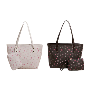 Women Shoulder Bag Lovely Bows Handbag PU Leather Armpit Bag Large Capacity Shopping Bag Simple Underarm Bag for Daily