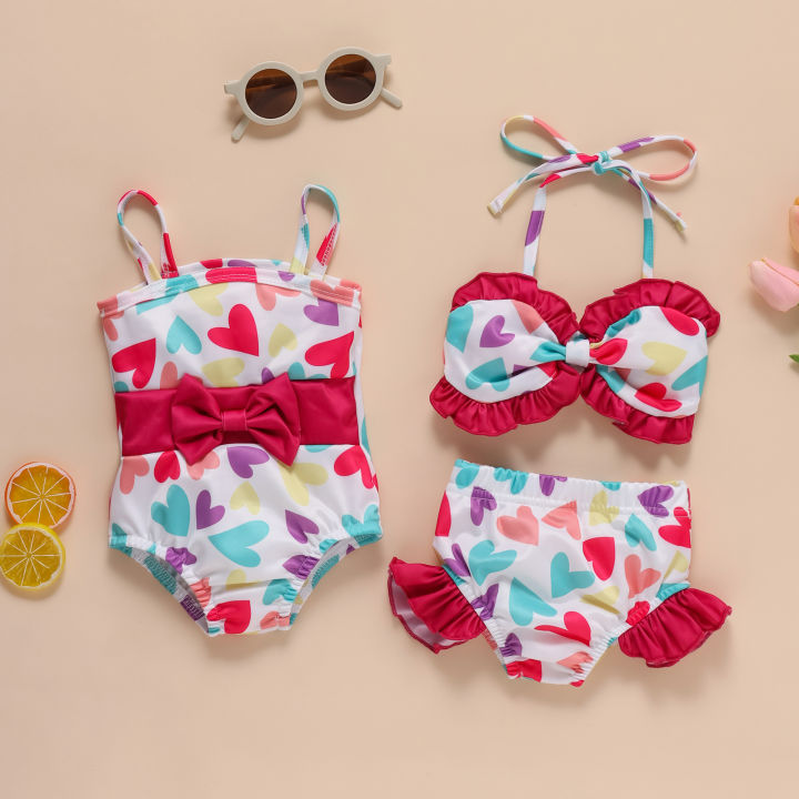 Kids Girl Bikini Set Ruffle Swimwear Summer Swimsuit Bathing Suit Beachwear Swimming  Costume