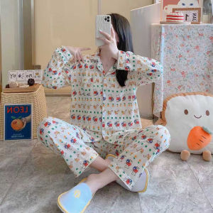 GZ Store  ชุดนอนผู้หญิงสไตล์เกาหลี เเฟชั่นใหม่ ลายการฟฟิก น่ารัก มีหลายลายให้ได้เลือกใส่ เนื้อผ้าคุณภาพดีใส่สบายสินค้าพร้อมส่ง ฟรีไซร์