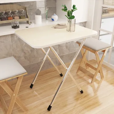 Small table set with chair folding dining table household 2 small-sized dining table kitchen multi-functional wood