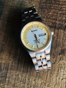 Đồng hồ nam si Nhật Reguno của Citizen size 34/36mm 2 lịch pin solar vỏ titanium tay 175cm