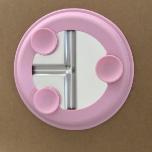 3 IN 1 Baby Feeding Set Silicone Plate with Wooden Spoon Fork Toddler Dining Tableware Kit