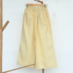 🌼กางเกงผ้าฝ้ายขาบาน ทรง MUJI เอวยางยืดแบบหนา กระเป๋าด้านหน้า 2 ข้าง