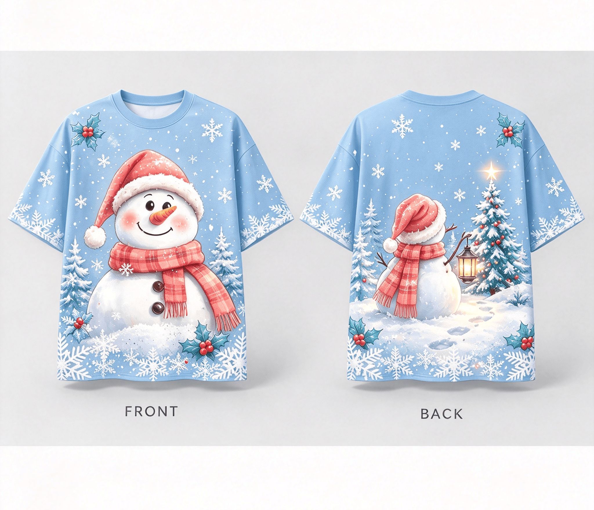 Christmas Snowman Print T Shirt For Women And Men Fashion Casual Merry ...
