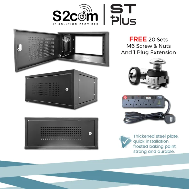 4U / 6U Wallmount Server Cabinet Network Rack With Perforated Metal