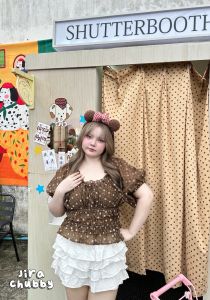 เสื้อแฟชั่นสาวอวบ 💋ผ้าลายดอกไม้ ดีเทลสม็อคช่วงอก แขนตุ๊กตา มีซับใน น้อลน่ารักมากกกก ✨สาวพลัสไซส์ก็สวยได้✨