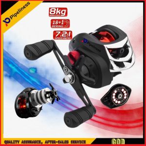 Đường ống máy ngang 8kg Max kéo 13 + 1 bbs 7.2:1 tốc độ cao Ống cuộn dây câu nước mặn Kim loại/cao-sức mạnh nhựa bảo hành
