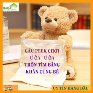 GẤU PEEK CHƠI Ú ÒA - Ú ÒA TRỐN TÌM BẰNG KHĂN CÙNG BÉ "BAHAMAR" rất dễ thương biết nói biết che khắn chơi trốn tìm