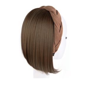HOUCHU Korean Style Synthetic Headband Wigs Hair Hoop Hairpieces Short Straight Bob Hair Hair  Accessories Fake Hair Half Headband Wig Women