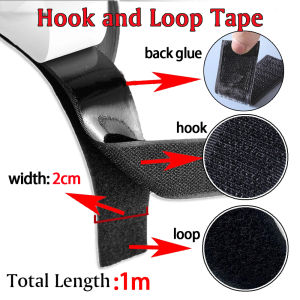 [Warm Homie] 1m/roll Self-adhesive Velcro Black and White Strong Magic Sticker Fastener Tape