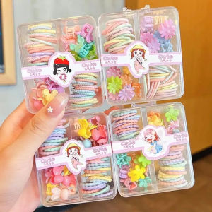 Childrens girls hairpin hair ring set Ponytail Rubber Band & mini hair clip set HomeJoy