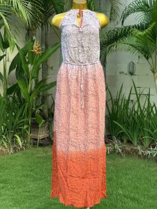 LONG DRESS SLEEVELESS / DRESS WANITA Warna peach orange