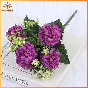 NCVHRT 1 Bó Hoa 5 Đầu Tú Cầu Hoa Lụa Hoa Nhân Tạo Giữ Hoa Trang Trí Nội Thất