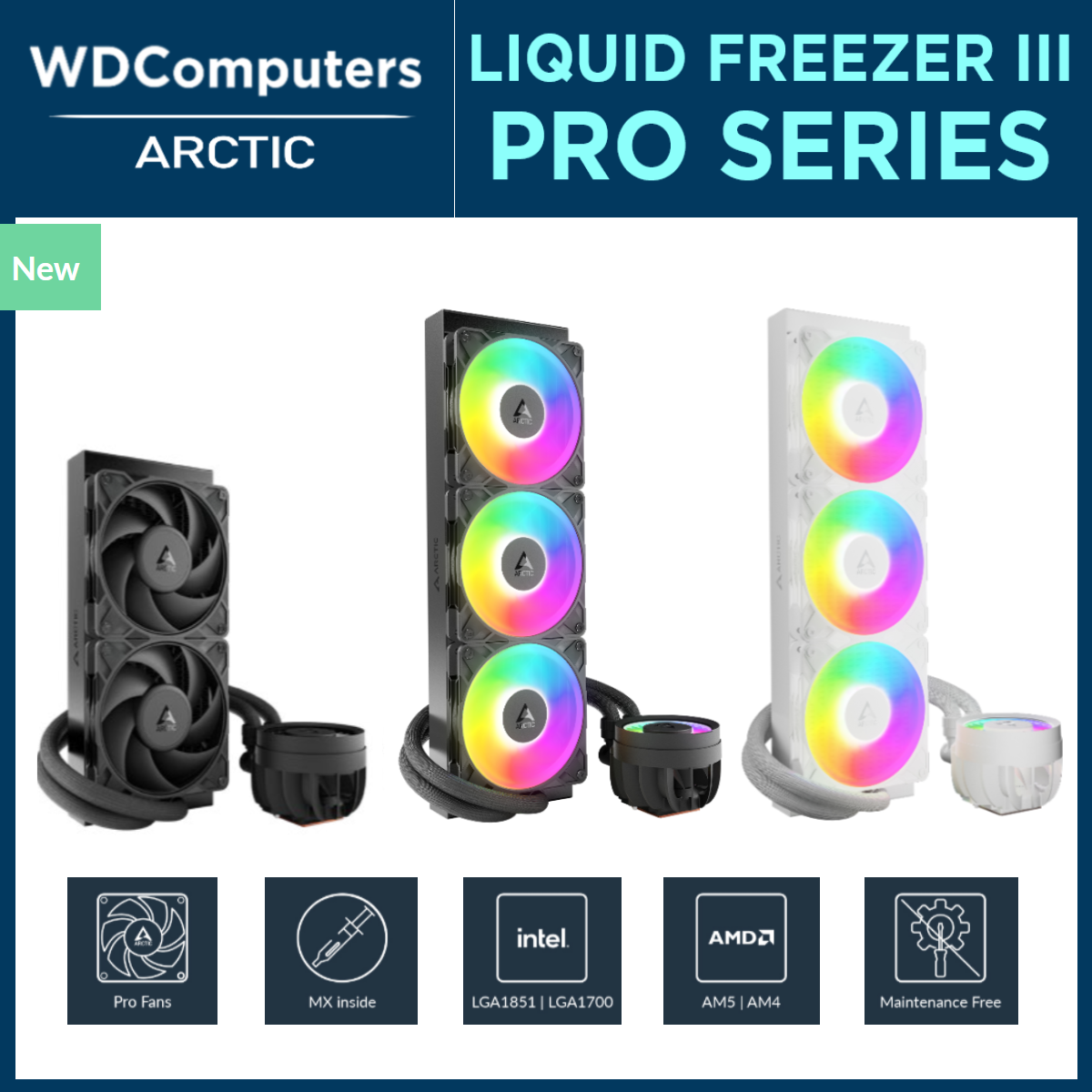 ARCTIC Liquid Freezer III Pro Series 240 360 420 AIO CPU Cooler Water Cooling AMD AM5/AM4 Intel LGA 1851 1700