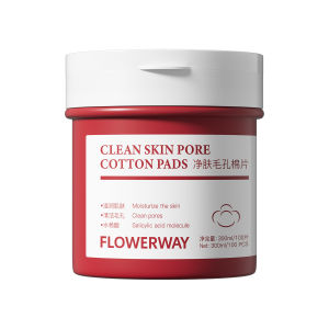 FLOWERWAY Collagen Revitalizing Cotton Pads cleanse pores hydrate and moisturize improve blackheads and tighten the skin