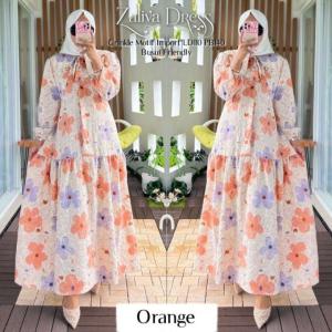 baju gamis 2024 model baru/ gamis crinkle model baru/ zaliva dress crinkle motif terbaru