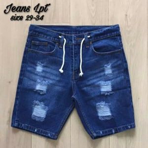 CELANA JEANS PENDEK SOBEK PRIA