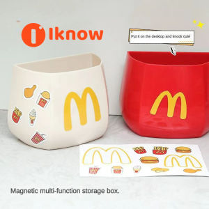 I know Non punching household refrigerator storage rack pen holder makeup brush stationery storage bucket multifunctional magnetic absorption storage box