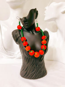 ECO STORY™ Terra Cotta Mandarin Orange Designer Handmade Jewellery Set