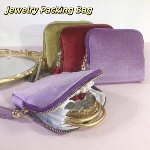 DRESSPLUS Velvet Jewelry Packing Bag Bracelet Tassel Jewelry Holder Light Luxury Organizer Jewelry Storage Bag Travel