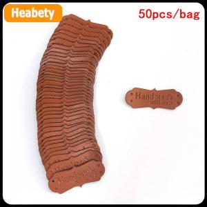 【2-3 days delivery】 50Pcs PU Leather Tags Handmade With Love Labels Sewing Craft DIY Knittin Tags