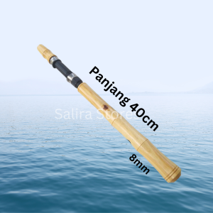 Gagang joran kayu jati polos + realseat panjang 40 cm