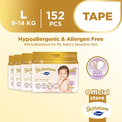 Skinature by Drypers Tape Baby Diaper NB/S/M/L/XL Size - Carton