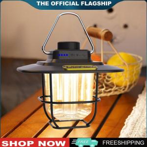 [HOSHIN] LED Decorative Hanging Lights Waterproof Retro Camping Tent Lights Type-c Charging with Hook Battery Indicator for Outdoor Equipment