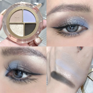 Flowing Color Linglong Four-Color Eyeshadow Palette Long-Lasting Eye Shadow Make Up Cosmetics Makeup Smooth Cocoa Color Silky