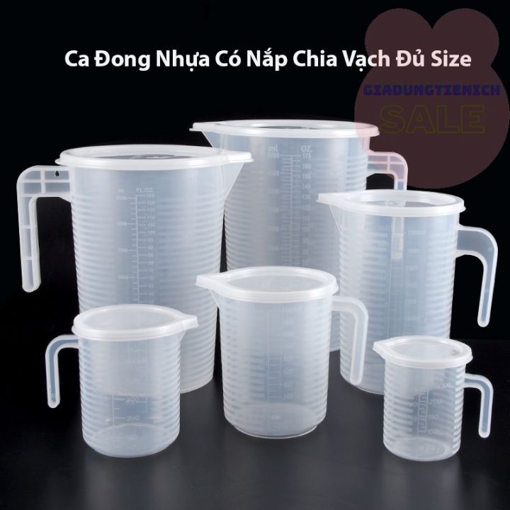 Cốc Đong Nhựa, Ca Đong Nhựa Định Lượng Có Nắp Đậy Pha Chế Bằng Nhựa ...