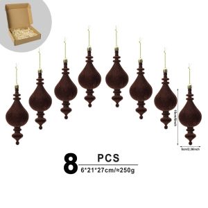 NAELIN 6pcs/Box Đồ thủ công tự làm được sơn màu. Đồ trang trí cây thông Noel Đồ trang trí treo. Quả bóng nhung. Đồ trang trí hình quả bóng nhung.  Nhựa Đồ trang trí hình nón bằng nhựa Dành cho trưng bày tại cửa hàng