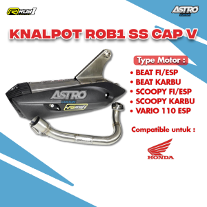 Knalpot Rob1 Scoopy Fi ESP BeaT Fi Vario 125 Vario 150 NMAX Aerox New ADV 150 Fazio Type CAP-V High Power