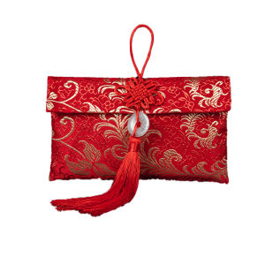 2Pcs Chinese Element Festive Silk Red Envelopes Gift Card Envelopes for Spring Festival Birthday