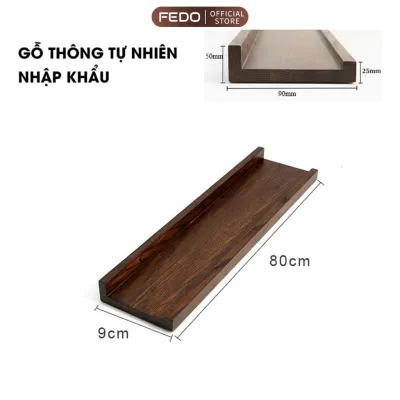 Kệ gỗ treo tường nhiều kích thước màu nâu cafe decor góc làm việc trang trí nhà cửa FEDO – FE03