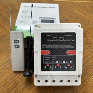 Công tắc điều khiển từ xa 3 pha 80A 3km 5km Freeship Có bảo vệ phachịu tải 10kw không cần lắp khởi có học lệnh