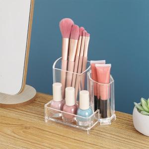 Layer Cosmetic Organizers Box With Removable Dividers Moisture Resistant Clear Makeup Storage
