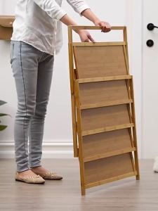 <Premium Bamboo> Installation Free Foldable Bamboo Shoe Rack Storage Shelves Organization