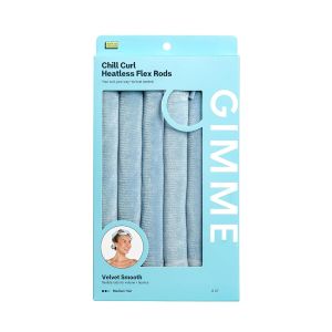 Gimme Beauty Chill Curl Heatless Flex Rods - Gentle & Bendable Hair Rods for Overnight Curls - Bouncy Waves with a Frizz-Free Finish - Snap Closure for Se Hold - Medium Hair 6 Count