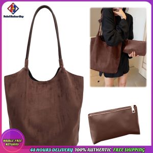 Vodool Hobo Bag Faux Suede Magnetic Closure Handbag for Women Slouchy for Work Travel